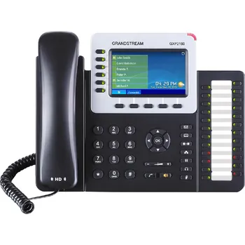 Mobilní telefon Grandstream GXP2160, 4,3" TFT bar. displej, 6 SIP účtů, 5 prog. tl., 24 BLF, BT, dual Gbit port, PoE