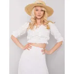 Bílý crop top s vázáním TW-TP-BI-25455.43-white Velikost: L