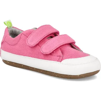 Barefoot dětské plátěnky Tip Toey Joey - Bossy green rosa pink eco canvas růžové Velikost: 22
