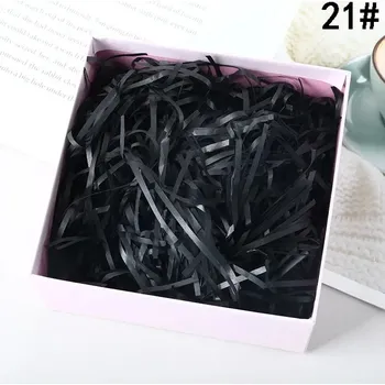 Balící papír Barevná papírová výplň do krabiček | dekorační papír, papírová drť - GJ090-černá , 100 g