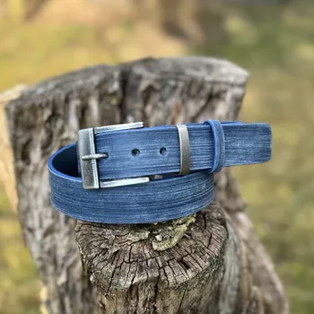 Opasek Modrý broušený opasek III. Rozměry opasku: Obvod pasu: 80 cm (Celková délka 95cm)