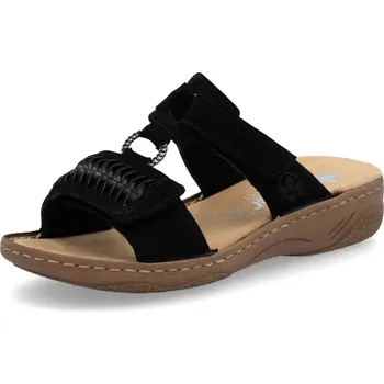 Dámské pantofle DÁMSKÉ PANTOFLE RIEKER V2839-00 ČERNÁ Barva: Černá, Velikost: 40