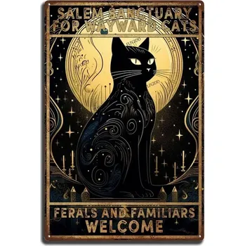 Plechová cedule Retro plechová cedule vtipná kočka | kovová dekorace - 1 , 20x30 cm