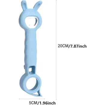 Otvírák Multifunkční otvírák 4v1 na lahve a sklenice | kuchyňské doplňky - Zajíček modrý