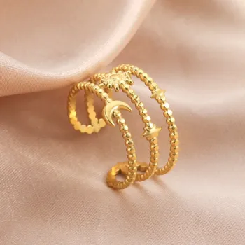 Prsten Ocelový prsten srdce nastavitelný | dámský módní šperk - Styl 4 Gold