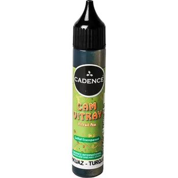 Speciální výtvarná barva Cadence Vitrážová kontura na sklo Cadence Vitrail Pen Paint, 25 ml - turquoise, tyrkysová