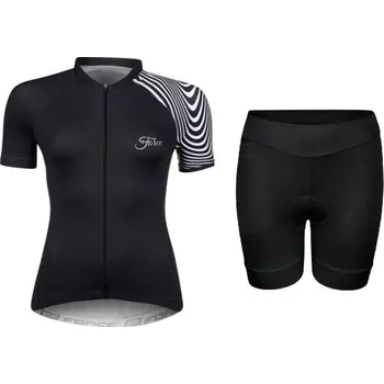 cyklistický dres Force STREAM LADY černý cyklistický dres + Force CHARM LADY černé cyklokraťasy XL + DÁREK