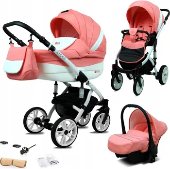 Kočárek Dětský kočárek 3v1 BabyLux Lilly: sportovní kočárek, hluboká korba a autosedačka