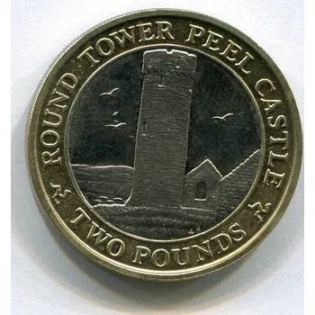 OSTROV MAN. 2 pounds 2016. Round Tower Peel Castle.