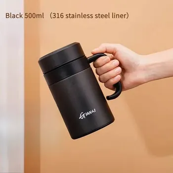 Termoska Nerezová termoska se sítkem | Cestovní nádobí - Černá 500ml