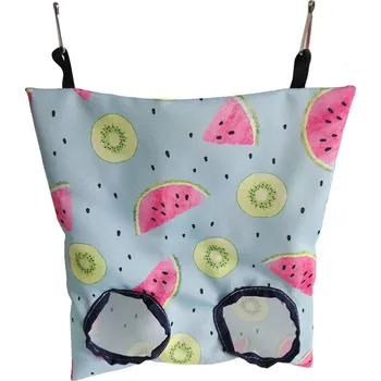 Krmící pytel na seno pro králíky a morčata | Krmítko pro hlodavce - 2jamkové meloun