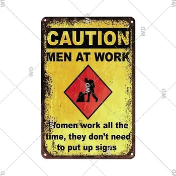 Plechová cedule Retro plechová cedule výstražná | dekorace na zeď - 17 , 20 x 14 cm