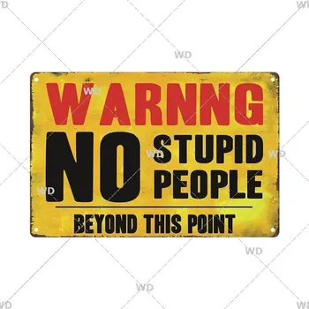 Plechová cedule Retro plechová cedule výstražná | dekorace na zeď - 2 , 20 x 14 cm