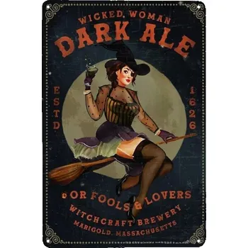 Plechová cedule Vintage plakát Halloween plechová cedule | retro dekorace - 1 , 2PC-14x20cm