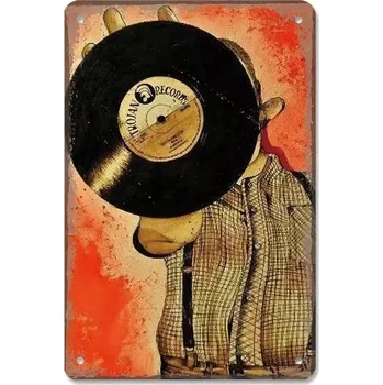 Plechová cedule Vintage plechová cedule hudební retro | nástěnná dekorace - 15 , 20x30 cm