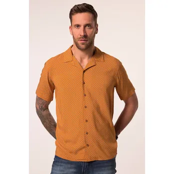 Pánská košile JP1880, Plus size Košile JP1880, krátké rukávy, plošný potisk, Cuba límeček, do 8XL pro plnoštíhlé nadměrná velikost, 837766645-1457, oranžový, L, Plus size oblečení, Oblečení pro vysoké muže, Nadměrné velikosti, Oblečení pro plnoštíhlé.