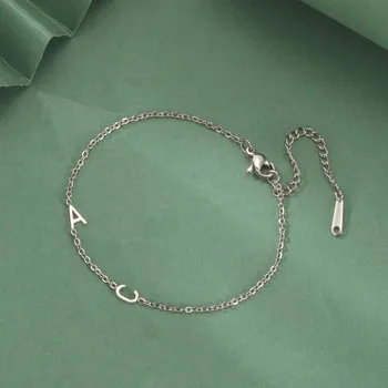 Náramek Personalizovaný ocelový náramek | Stylový šperk - 2 písmena ocel , 17-22 cm