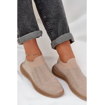 Dámské tenisky Dámské Sportovní Boty S Ozdobou D&A TW121 Barva: Béžová, Velikost: 36