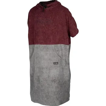 Dámská halenka Pončo PROLIMIT OSFA pro snadné převlékání v chladném počasí - barva: burgundy/dark gray