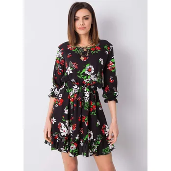 Dámské šaty Černé dámské květinové šaty LK-SK-507275.90P-black Velikost: XS