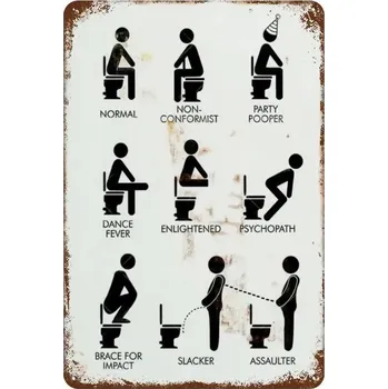 Plechová cedule Retro plechová cedule koupelna vtipná dekorace | retro plakát - 6 , 20 x 14 cm