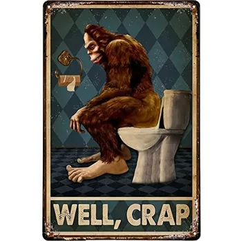 Plechová cedule Retro plechová cedule koupelna vtipná dekorace | retro plakát - 9 , 40x30 cm