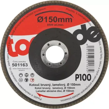 Brusný kotouč TOPTRADE kotouč brusný, lamelový, zrnitost 100, 150 x 22,2 x 2 mm