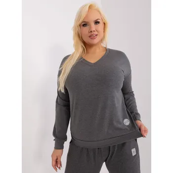 Dámské tričko Tmavě šedé tričko s výstřihem do V RV-BZ-9259.97-dark grey Velikost: ONE SIZE