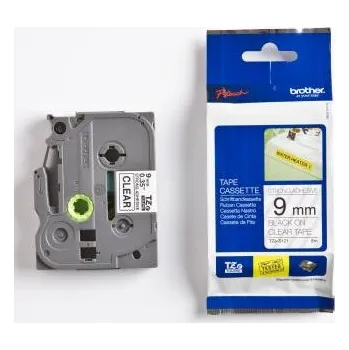 Pásek do tiskárny Brother originální páska do tiskárny štítků, Brother, TZE-S121, černý tisk/průsvitný podklad, laminovaná, 8m, 9mm, extrémně adhezi