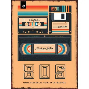 Plechová cedule Vintage plechová cedule retro hudba | nástěnná dekorace, kovová cedule - 1 , 20x30 cm