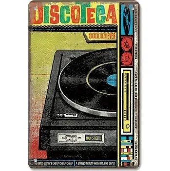 Plechová cedule Vintage plechová cedule hudební retro | nástěnná dekorace - 11 , 20x30 cm