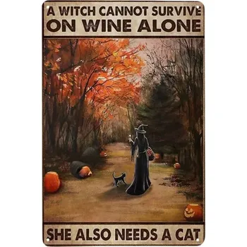 Plechová cedule Vintage plakát Halloween plechová cedule | retro dekorace - 3 , 2PC-30x40cm