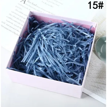 Balící papír Barevná papírová výplň do krabiček | dekorační papír, papírová drť - GJ090-DeepBlue , 100 g