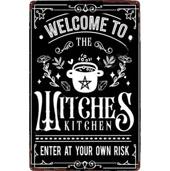 Plechová cedule Vintage plakát Halloween plechová cedule | retro dekorace - 2 , 2PC-14x20cm