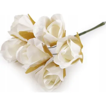 umělá květina Umělá růže na drátku 6 ks