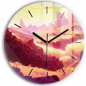 Hodiny Ozdobné nástěnné hodiny s krásnou grafikou Poušť v Arizoně kulatý průměr 30 cm
