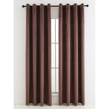 Závěs Sametové zatemňovací závěsy Cesar marsala - 140 x 280 cm (2ks) - kroužky