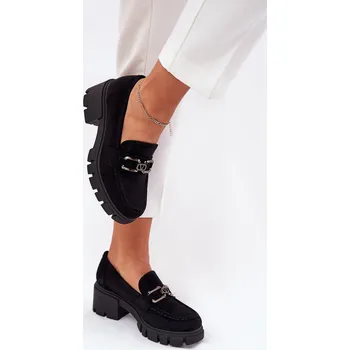 Dámské polobotky Ekokožené Polobotky Dámské S Ozdobou Ciemnobeżowe Vinceza 39921 Barva: Černá, Velikost: 40