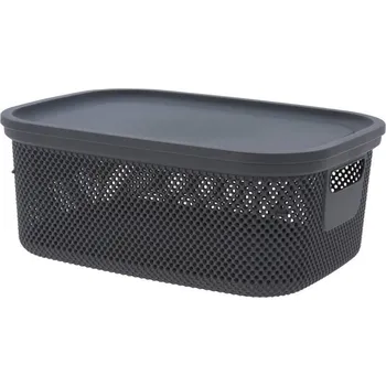 Úložný box Excellent Úložný koš s víkem 12 l černá