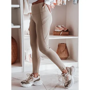 Dámské legíny Dámské legíny s vysokým pasem FLEXION UY2337 Barva: Béžová, Velikost: L