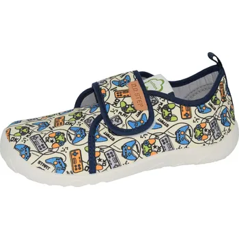 Dětská treková obuv D.D.step chlapecké plátěnky C086-51576M Barva: krémová, Velikost: 20