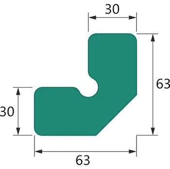 Obalový materiál 10 ks - Pěnový polyetylén Profil W60-60 (A;B = 63; C;D=30) (1ks=2bm)