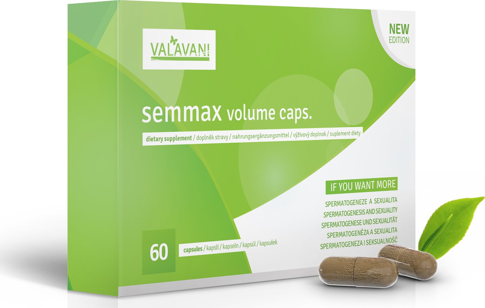 SEMMAX volume caps. - větší výstřik, zdravější sperma .: 1 balení 60 kapslí