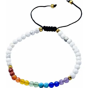 Náramek Howlit bílý čakrový náramek staovací obvod cca 16 až 25 cm
