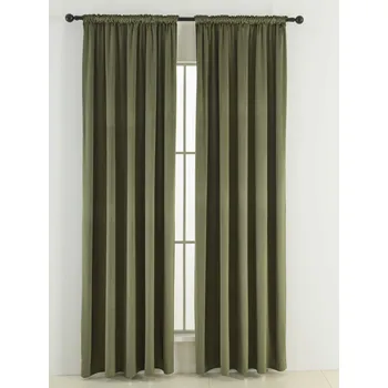 Závěs Sametové zatemňovací závěsy Cesar olivové - 140 x 250 cm (2ks) - řasící stuha