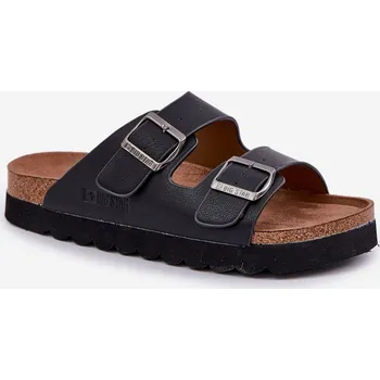 Pánská obuv Lehké Pánské Pantofle S Přezkami Eko Kůže Big Star NN174530 Granátové Barva: Černá, Velikost: 40