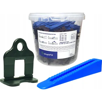 Vyrovnávací systém na obklady a dlažbu SIMPLEFIX 100 klíny + 500 spony 1,5 mm