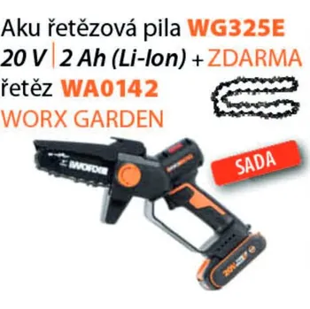 Motorová pila Worx set WG325E - Aku řetězová pila 20V 1x2Ah + WA0142 - Řetěz - Powershare