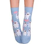 Vzorované dívčí ponožky WOLA BEARS světle modré Velikost: 33-35