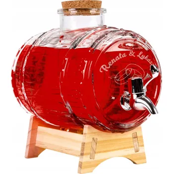 Džbán SuperButelki skleněný soudek s kohoutkem 2l + gravírování 2 l